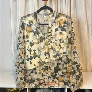 Zac & Rachel Floral Sheer Blouse, Size M